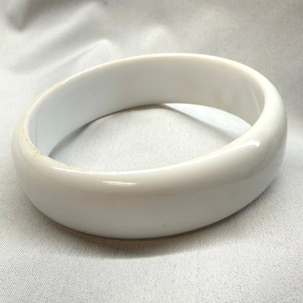 Unbranded Bangle Bracelet Women OS White Good Vintage Plastic Chunky Mod